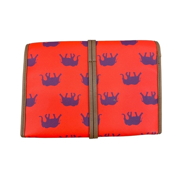 Stella & Dot Orange Elephant Elephant Print Jewelry Travel Case - Picture 4 of 5